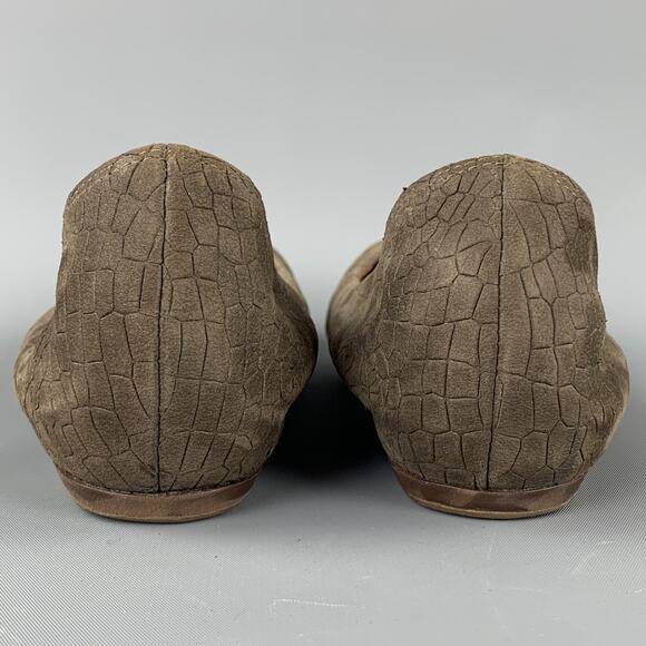 LANVIN Size 8 Taupe Suede Goat Ballerina Flats - Picture 5 of 7